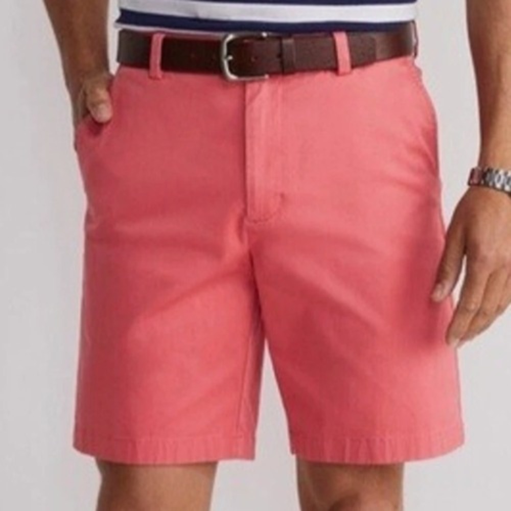 Vineyard Vines 9" Chino Breaker Shorts Mens Size 30 Salmon Jetty Red Stretch